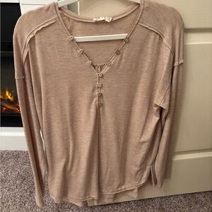 Brown button top
